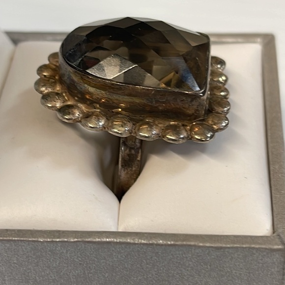 Smoky Quartz 925 Ring Sz 8 1/4 - Picture 2 of 5